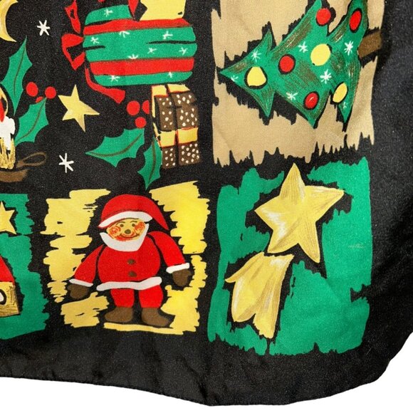 Christmas patchwork cute winter scenes scarf - Picture 5 of 5